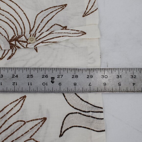 Folk White and Brown Casual Button Down Shirt - Picture 11 of 13